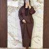 كندورة مغربية مطرزة بثوب روزا