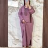 كندورة مغربية مطرزة بثوب روزا